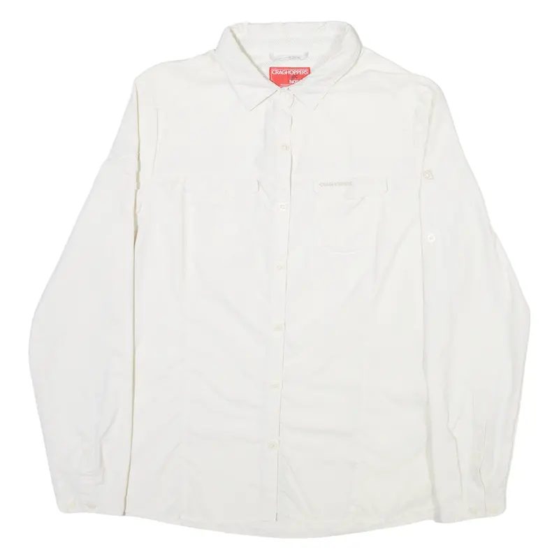 Craghoppers Womens Plain Shirt White Long Sleeve Uk 14 1