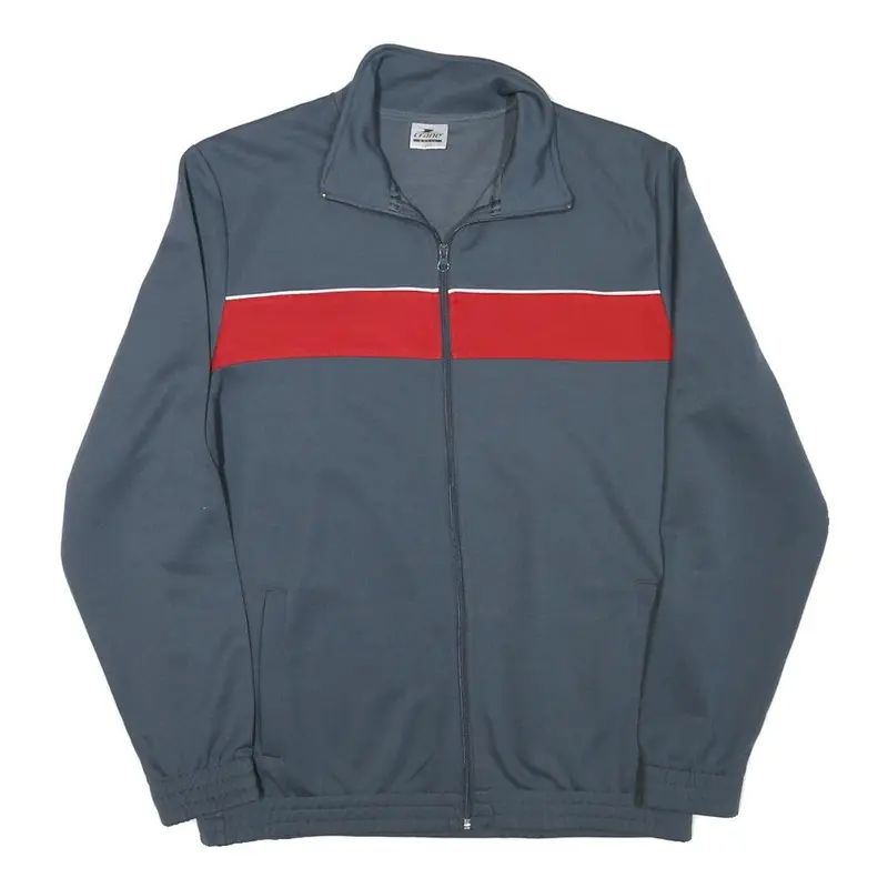 Crane Mens Grey & Red Track Jacket M Polyester Blend Zip Casual Sportswear 1