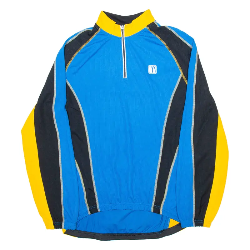 Crane Sportswear Cycling Mens Jersey Blue Long Sleeve 1/4 Zip 3Xl 1