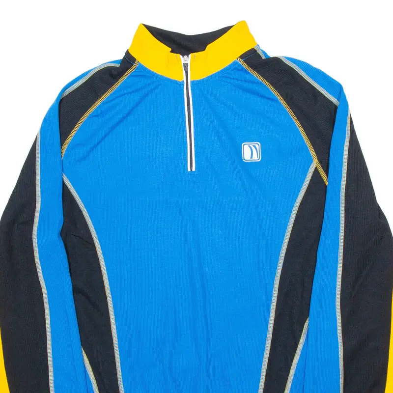 Crane Sportswear Cycling Mens Jersey Blue Long Sleeve 1/4 Zip 3Xl 2