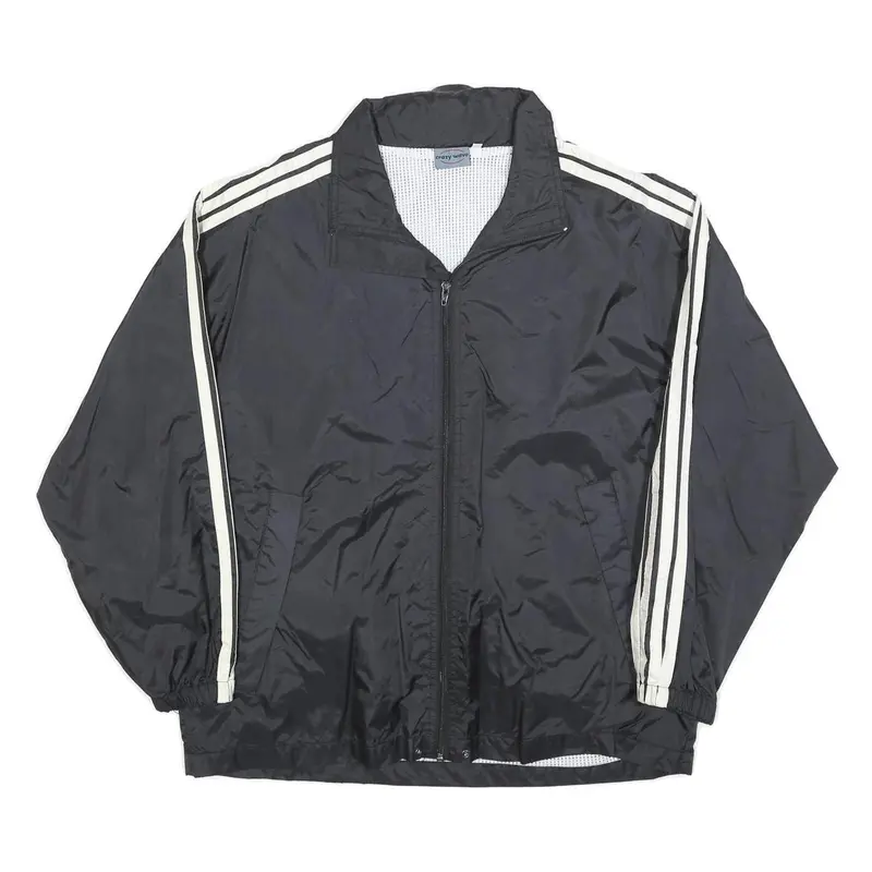 Crazy Wave Mens Black & Cream Retro Sports Zip Jacket Polyester Blend S 1
