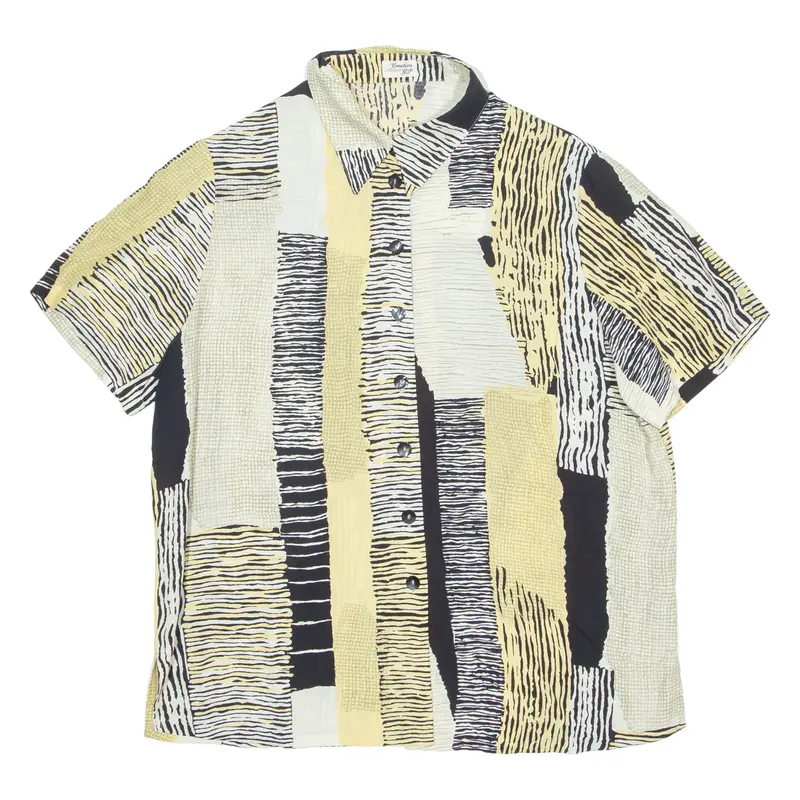 Creation Atelier Gj Mens Shirt Yellow Crazy Pattern M 1
