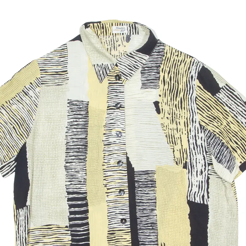 Creation Atelier Gj Mens Shirt Yellow Crazy Pattern M 2