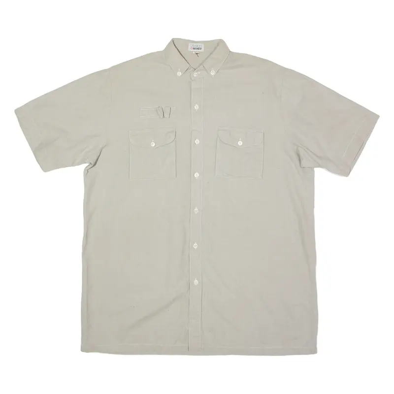 Creation Manor Mens Plain Shirt Grey 90S L 1