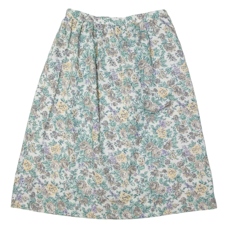 Cricket Lane Womens A-Line Skirt White Knee Length Floral L 1