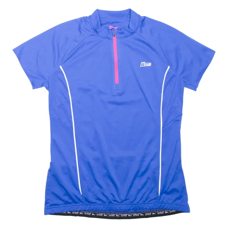 Crivit Cycling Shirt Mens Jersey Blue 1/4 Zip L 1