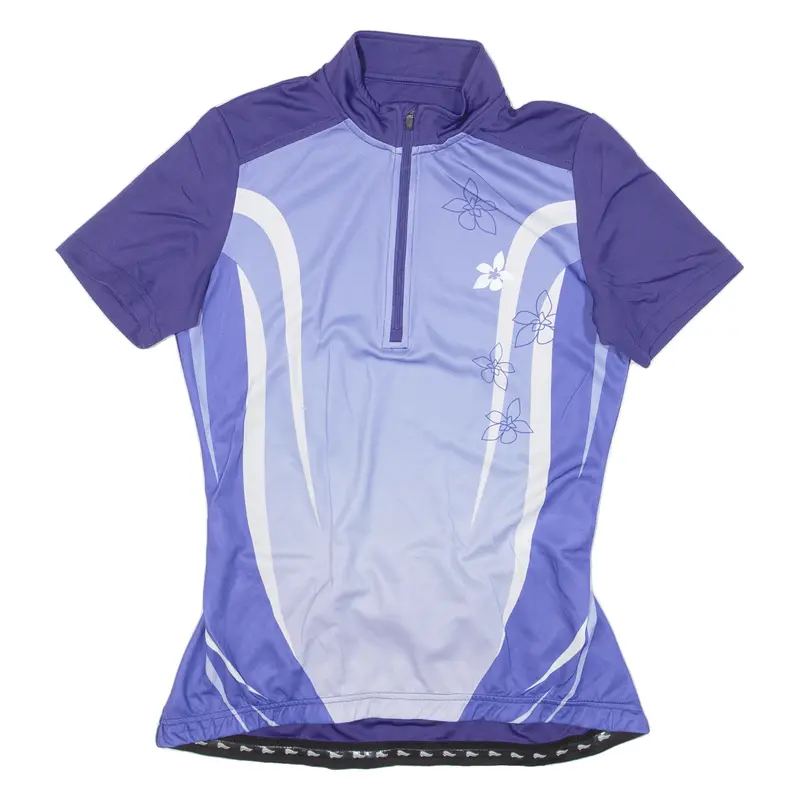 Crivit Cycling Shirt Womens Jersey Purple 1/4 Zip M 1