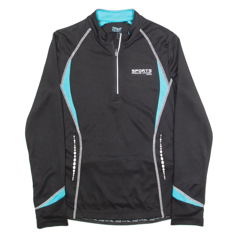 Crivit Cycling Womens Jersey Black Long Sleeve 1/4 Zip S 1