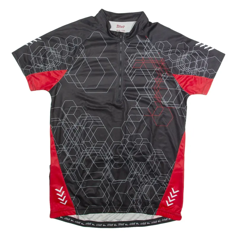 Crivit Cycling Zip Up Mens Jersey Black High Neck Xl 1