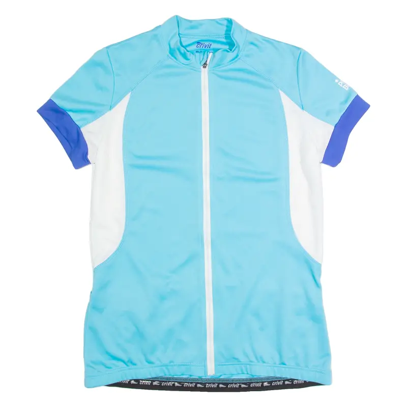 Crivit Cycling Zip Up Womens Jersey Blue High Neck M 1