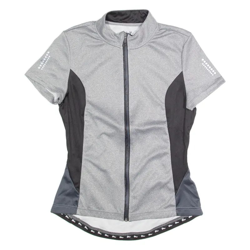 Crivit Cycling Zip Up Womens Jersey Grey High Neck M 1