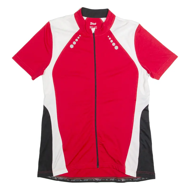 Crivit Cycling Zip Up Womens Jersey Red High Neck L 1