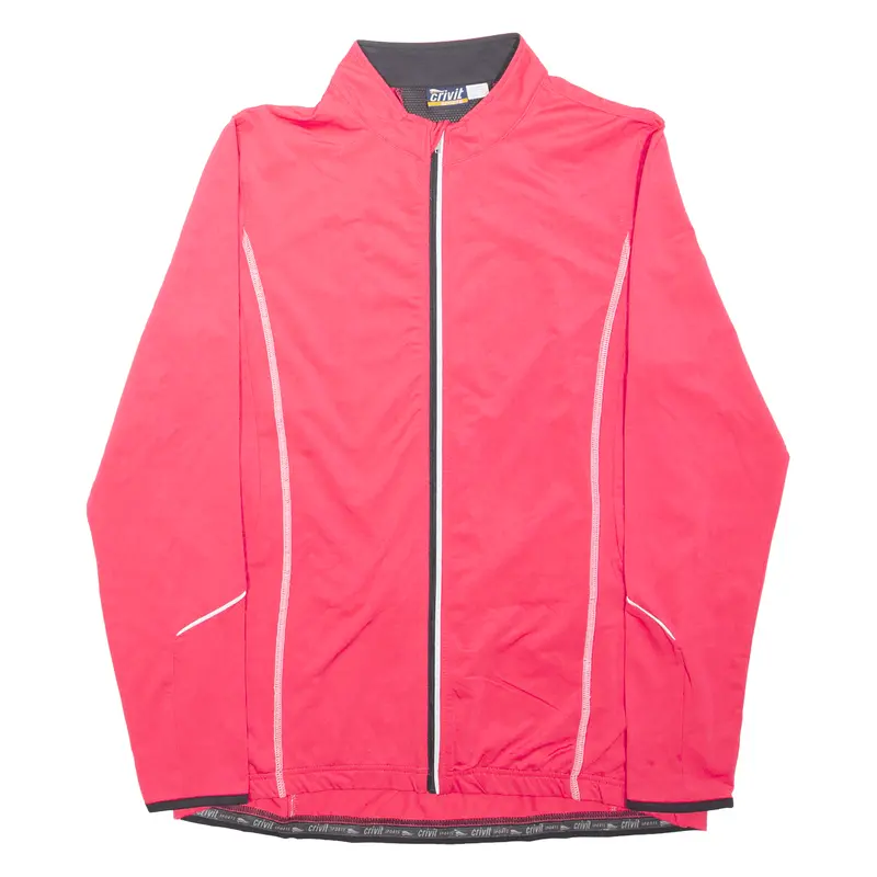 Crivit Full Zip Cycling Shirt Mens Jersey Pink Long Sleeve M 1