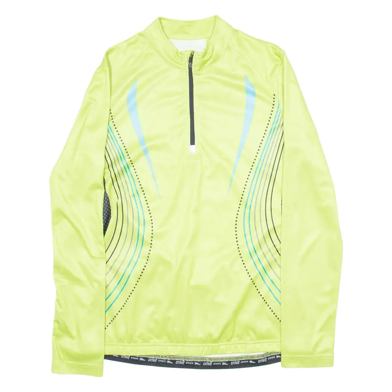Crivit Sportswear Cycling Womens Jersey Green Long Sleeve 1/4 Zip M 1