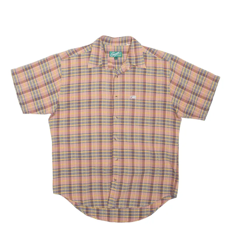 Crocodile Mens Shirt Pink Check M 1