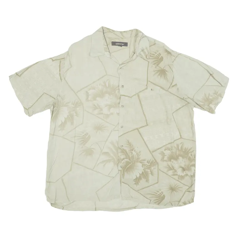 Croft & Barrow Mens Hawaiian Shirt Green Short Sleeve Xl 1