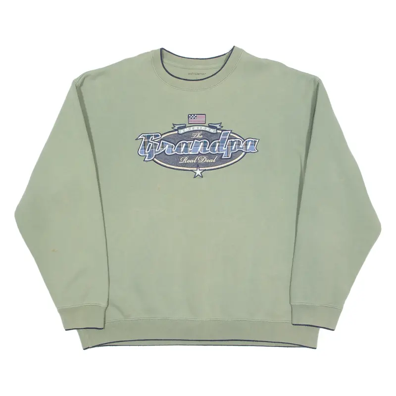 Croft & Barrow Mens Sweatshirt Green Crew Neck L 1