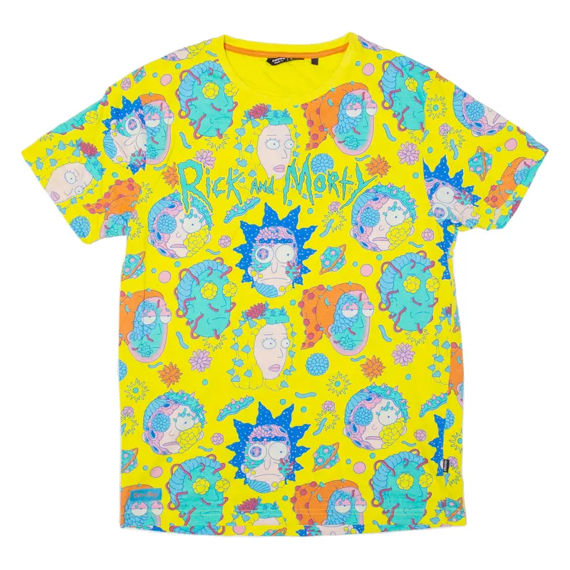 Cropp Rick & Morty Mens T-Shirt Yellow Usa L 1