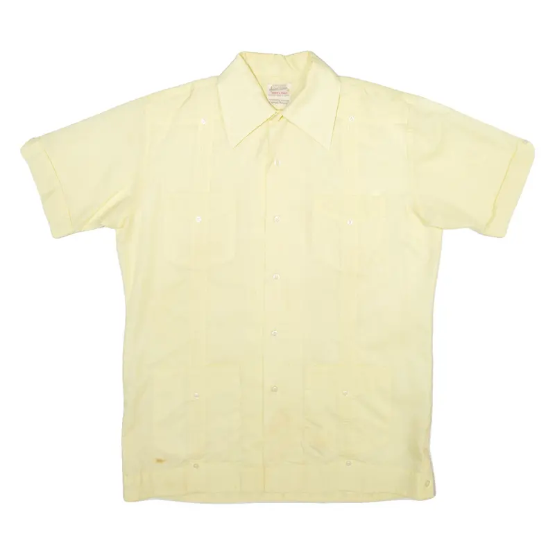 Cubanito Mens Plain Shirt Yellow M 1