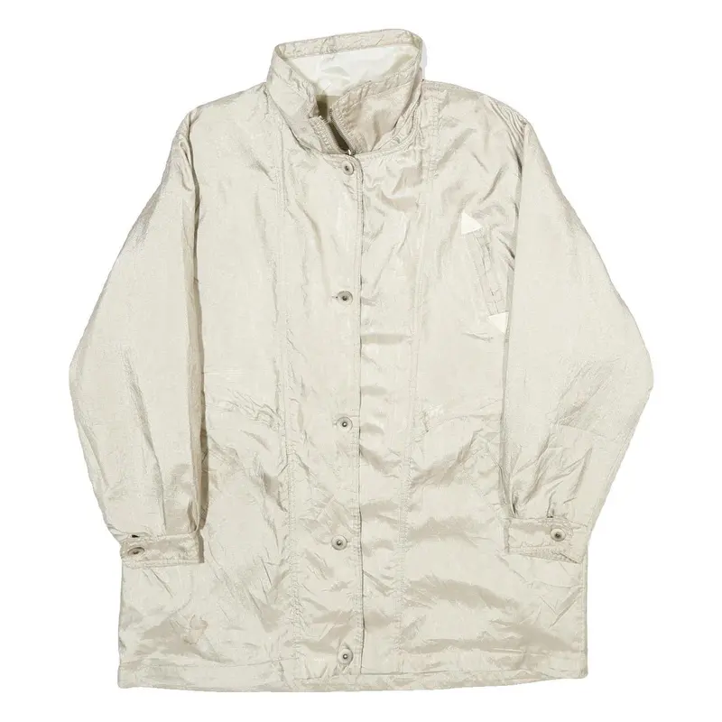 Current Seen Womens Cream Zip Jacket L Polyester Plain Lightweight Stylish 1