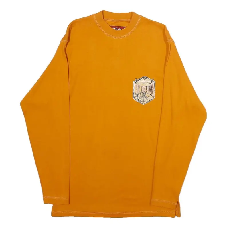 Cut The Crap Mens Orange Crew Neck M Cotton Long Sleeve Sweatshirt Logo 1