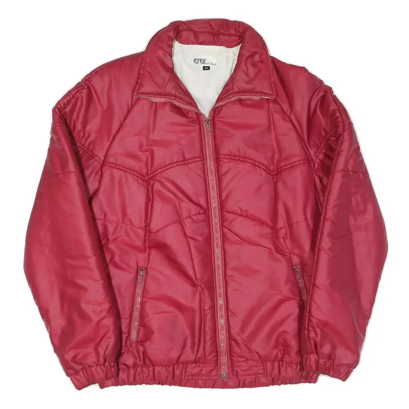 Cv Charles Vogele Womens Red Polyester Blend Classic Zip Jacket L Padded Plain 1