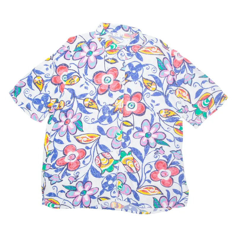 Cv Womens Shirt White Floral L 1