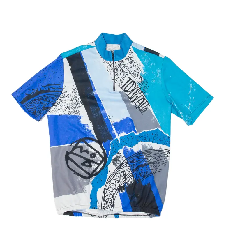 Cycling Mens Jersey Blue 1/4 Zip Xl 1