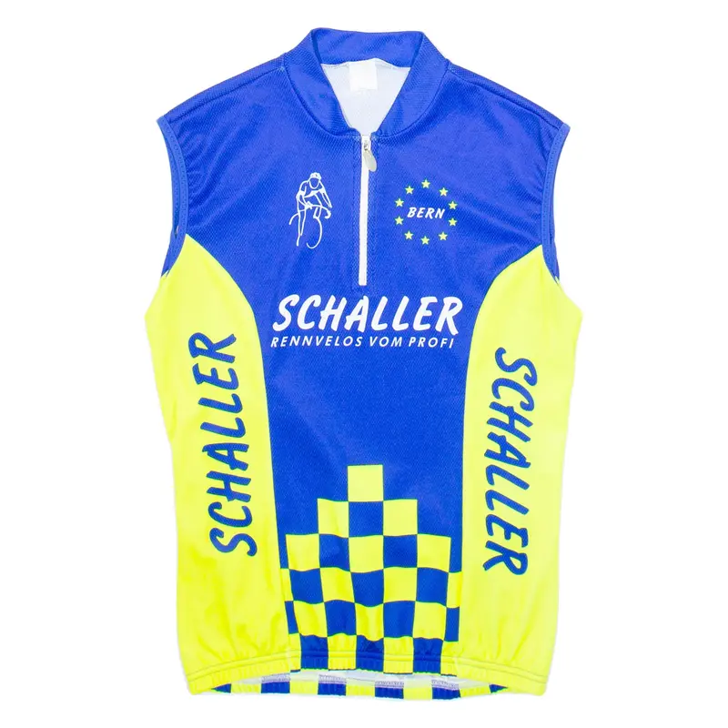 Cycling Mens Jersey Blue Sleeveless 1/2 Zip M 1