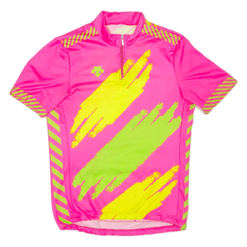 Cycling Mens Jersey Pink 1/4 Zip S 1