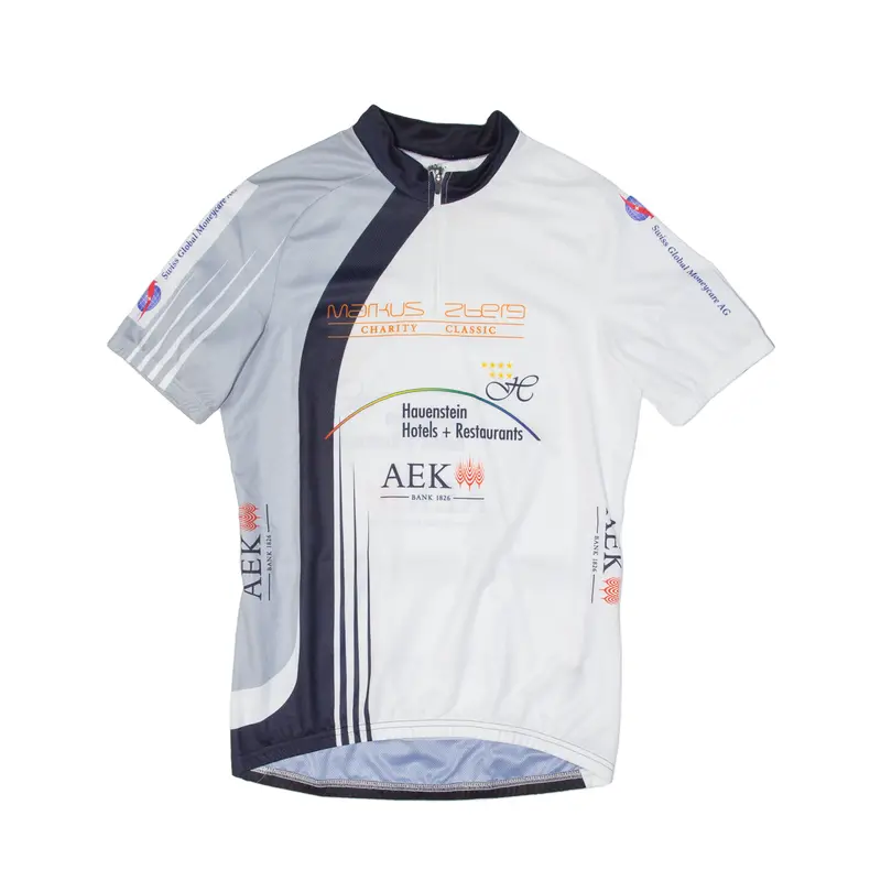Cycling Mens Jersey White 1/4 Zip M 1