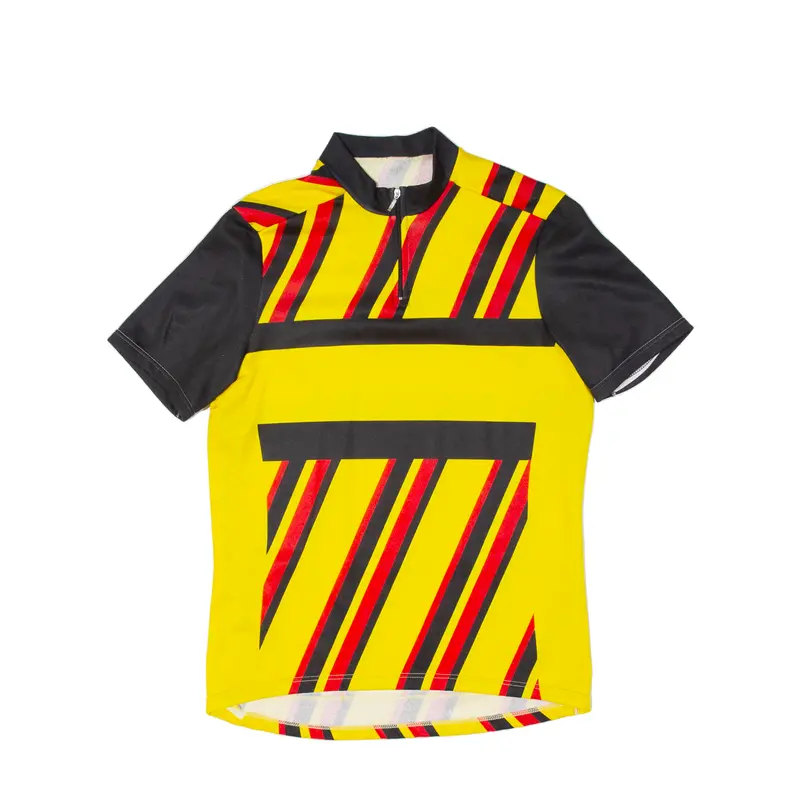 Cycling Mens Jersey Yellow 1/4 Zip Nylon M 1