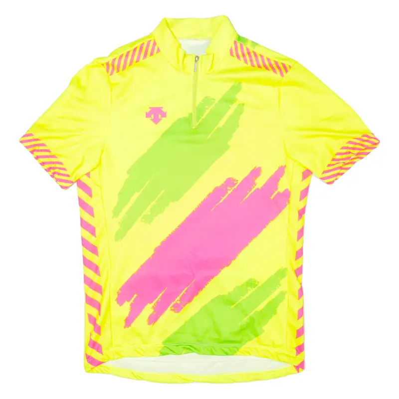 Cycling Mens Jersey Yellow 1/4 Zip S 1