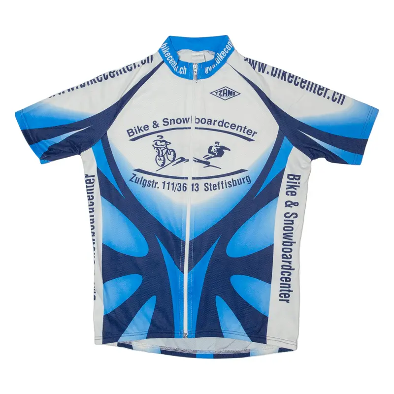 Cycling Shirt Full Zip Mens Jersey Blue M 1