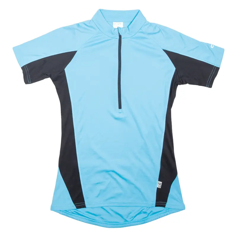 Cycling Shirt Mens Jersey Blue 1/2 Zip S 1