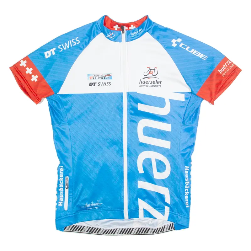 Cycling Zip Up Mens Jersey Blue High Neck M 1