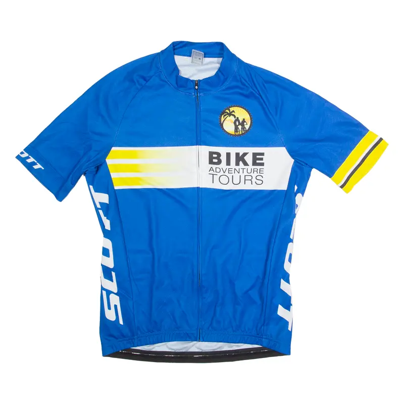 Cycling Zip Up Mens Jersey Blue High Neck M 1