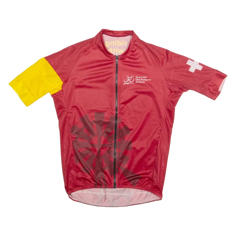 Cycling Zip Up Mens Jersey Red High Neck S 1