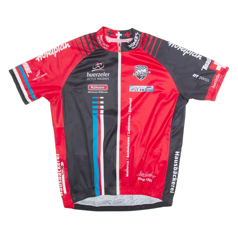 Cycling Zip Up Mens Jersey Red High Neck Xl 1