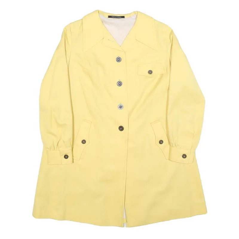 Cyclone Womens Yellow Jacket M Polyester Plain Button Closure Stylish 1