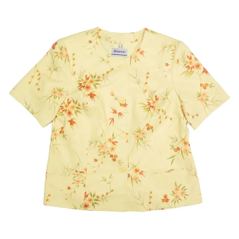 Damart Womens Blazer Jacket Yellow 90S Floral Uk 18 1