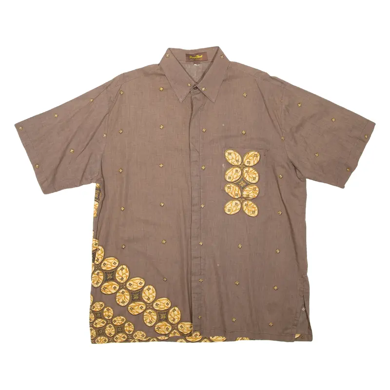 Danar Hadi Mens Shirt Brown L 1