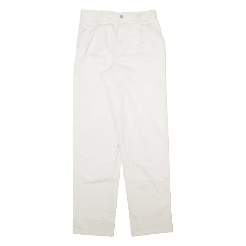 Dark Square Mens Trousers Cream Regular Straight W28 L33 1