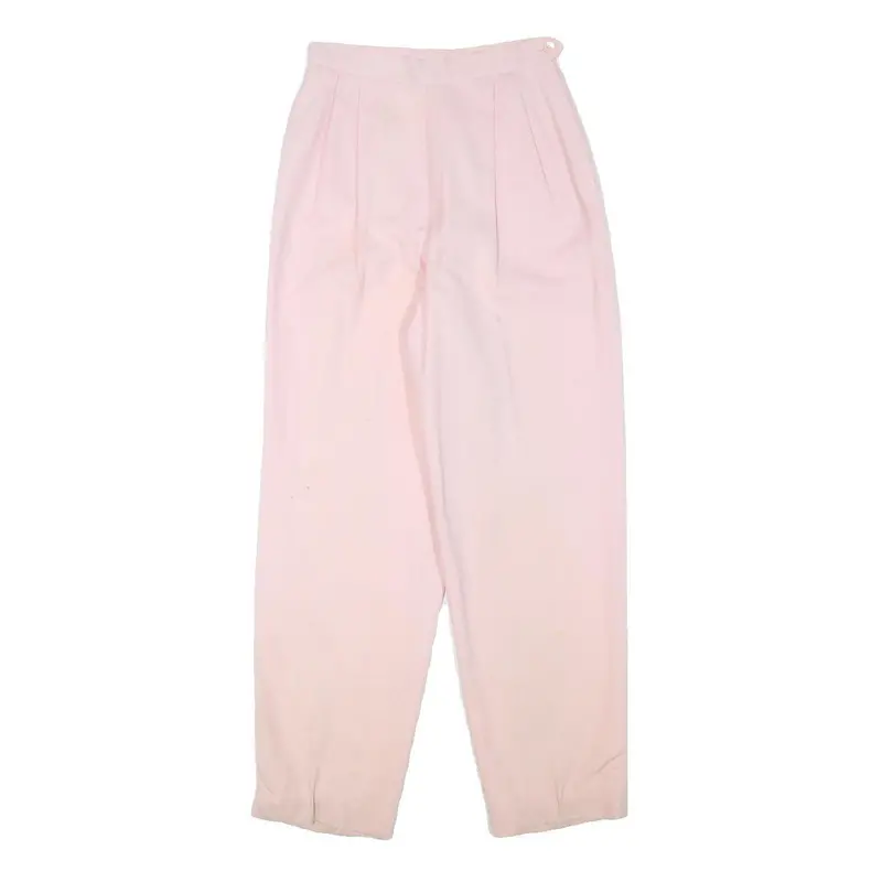 David Brooks Womens Wool Pink Relaxed Tapered Trousers W24 L28 Stylish Comfort 1