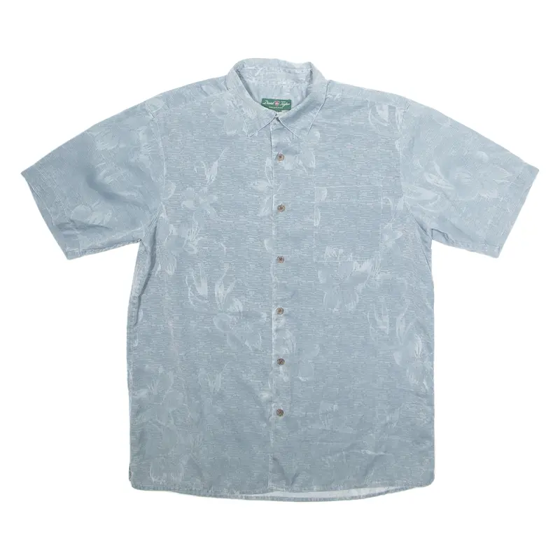 David Taylor Mens Shirt Blue Floral M 1