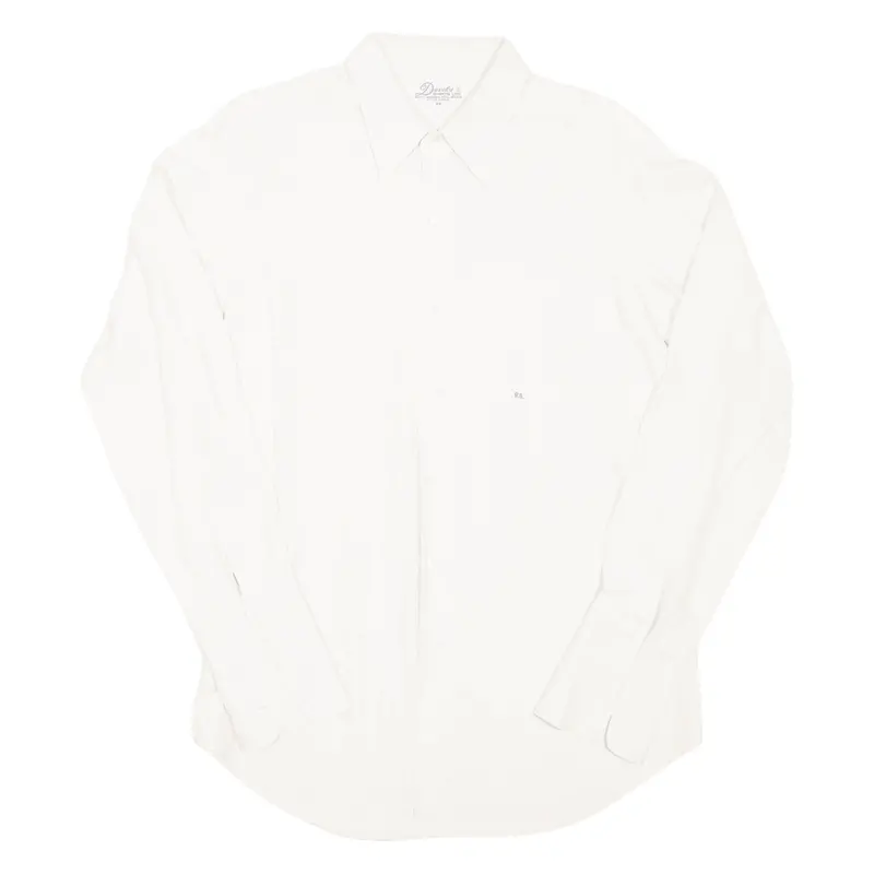 David's Mens Plain Shirt Cream Long Sleeve M 1