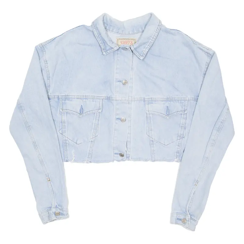 Davi's Cropped Womens Denim Jacket Blue L 1