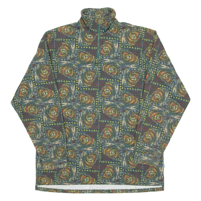 Decathlon Abstract Mens Sweatshirt Green 1/4 Zip Xl 1