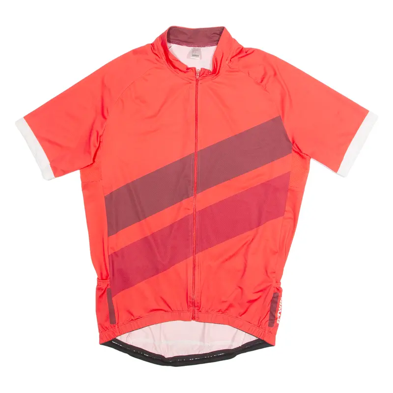Decathlon Cycling Zip Up Mens Jersey Red High Neck L 1