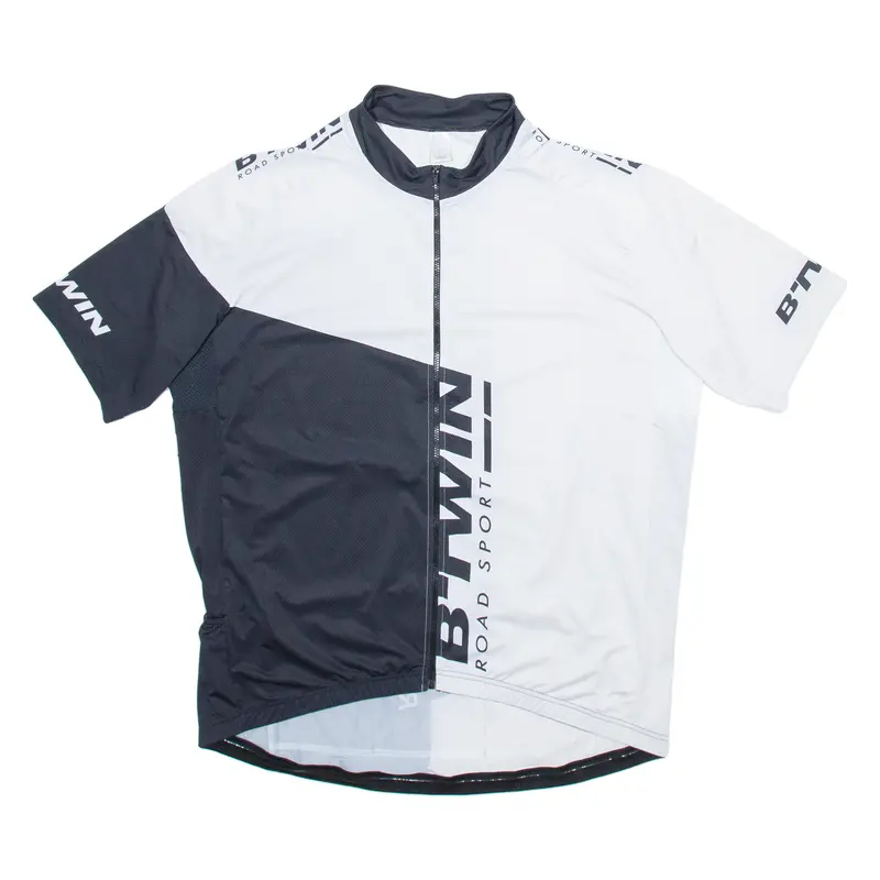 Decathlon Full Zip Cycling Mens Jersey White Xl 1